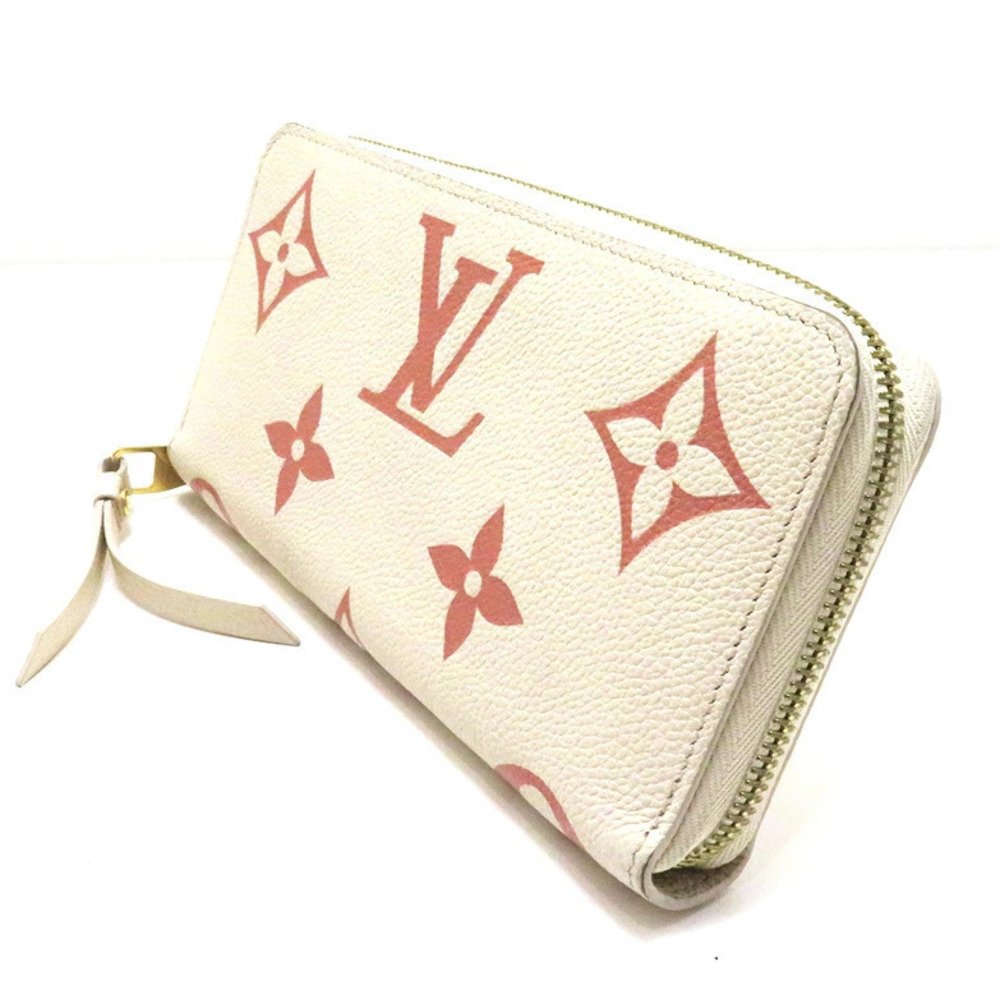 Louis Vuitton Beige Zippy Long Monogram Bicolor Wallet Empreinte Cream Tan Cream